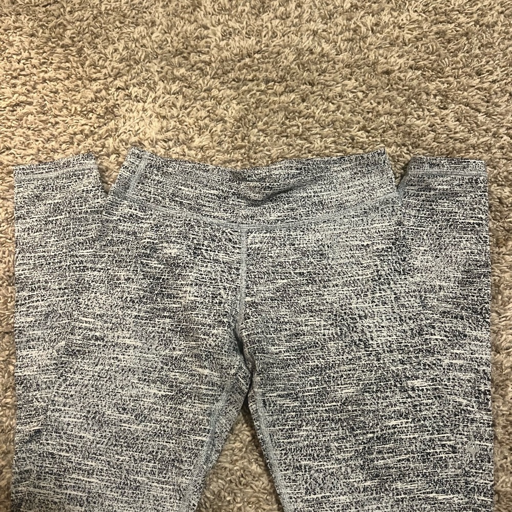Lululemon kids line- Ivivva Black and White Textured Leggings